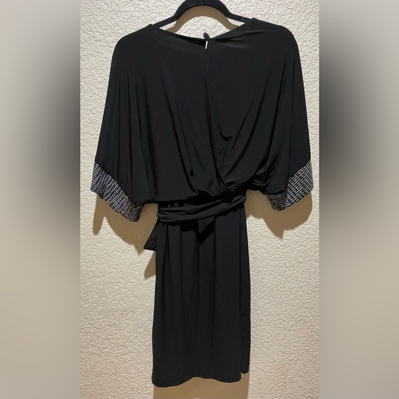 SOLD Jessica Howard Embellished Matte Jersey Cocktail Dress Black Silver Size 6 - Picture 5 of 10